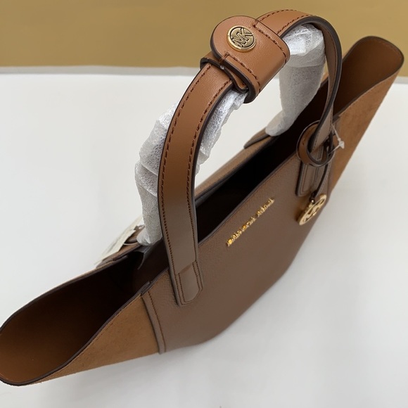 MICHAEL KORS PORTIA SMALL TOTE LUGGAGE COLOR Pebbled leather/ suede - Picture 8 of 15